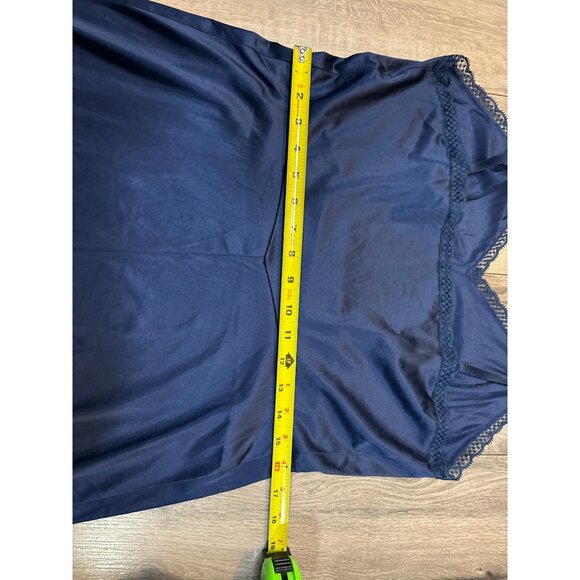 Vanity Fair Womens Nylon Antron Slip Lace Trim Size 38 Midnight Blue USA - Picture 8 of 10